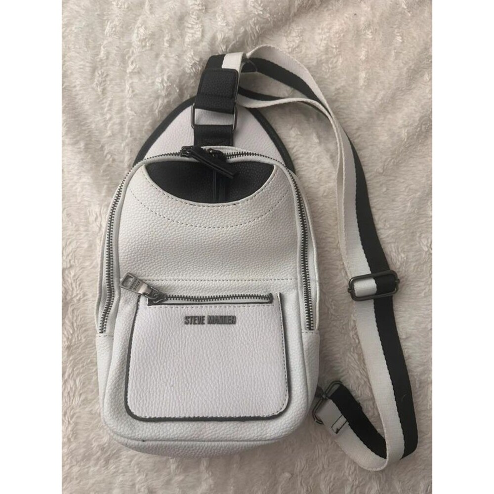 Steve Madden White & Black Sling Backpack